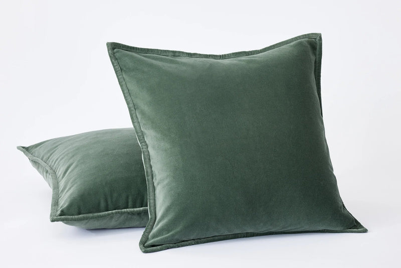 Velveteen Organic Pillow Cover Throw Pillows Coyuchi Juniper 