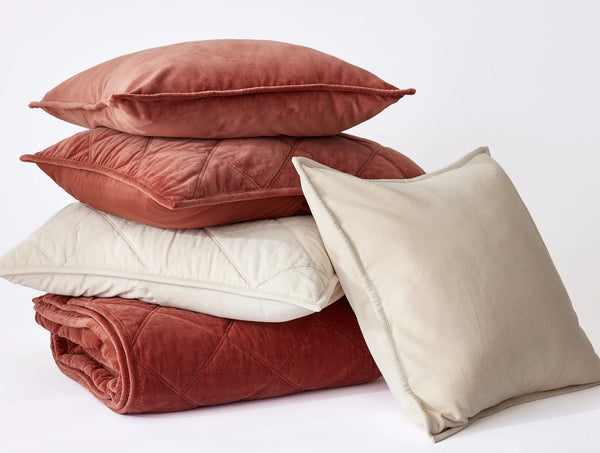 Velveteen Organic Pillow Cover Throw Pillows Coyuchi Undyed 