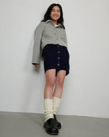 Vente Merino Wool Mini Skirt Skirts The Knotty Ones Midnight Blue S 