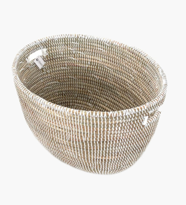 White Oval Basket Baskets Mbare 