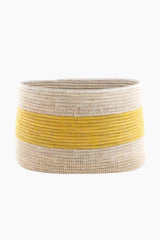 Yellow and White Knitting Basket Baskets Swahili African Modern 