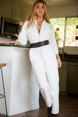 Zeta Carpenter Jumpsuit - Vintage White Denim ÉTICA 
