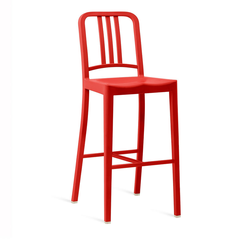 111 Navy Recycled Barstool Furniture Emeco Red 