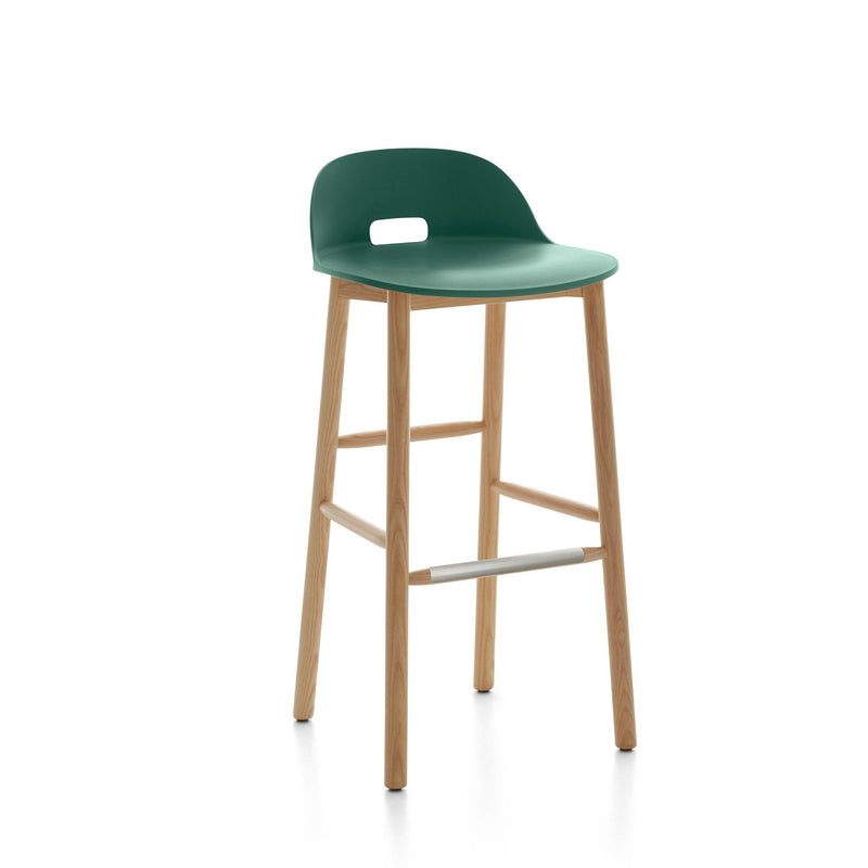 Alfi Recycled Low Back Barstool - Ash Furniture Emeco Green 