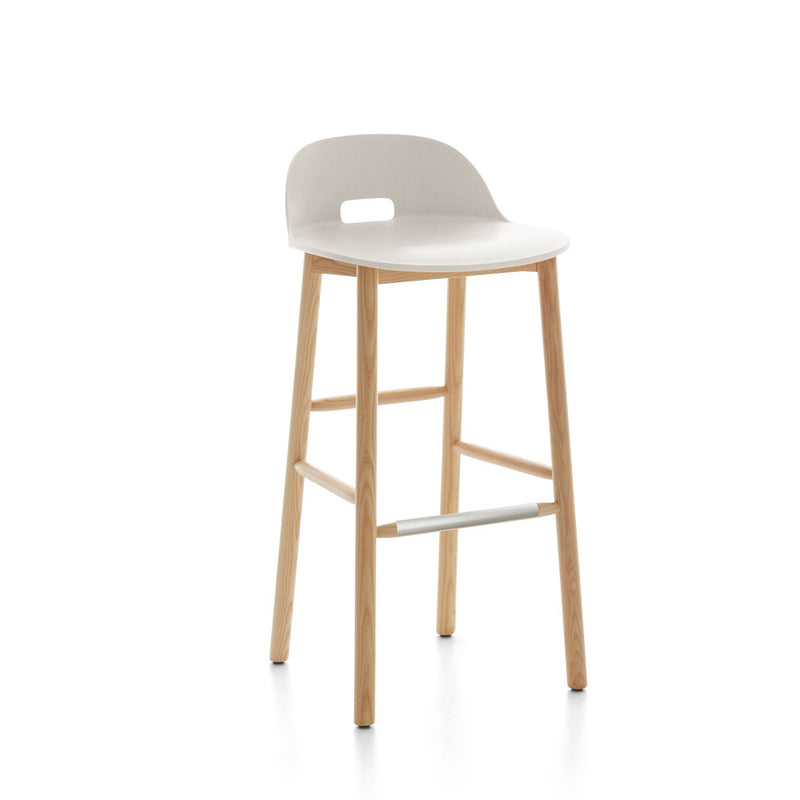 Alfi Recycled Low Back Barstool - Ash Furniture Emeco White 