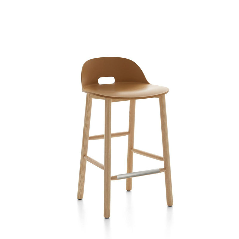 Alfi Recycled Low Back Counter Stool - Ash Furniture Emeco Sand 