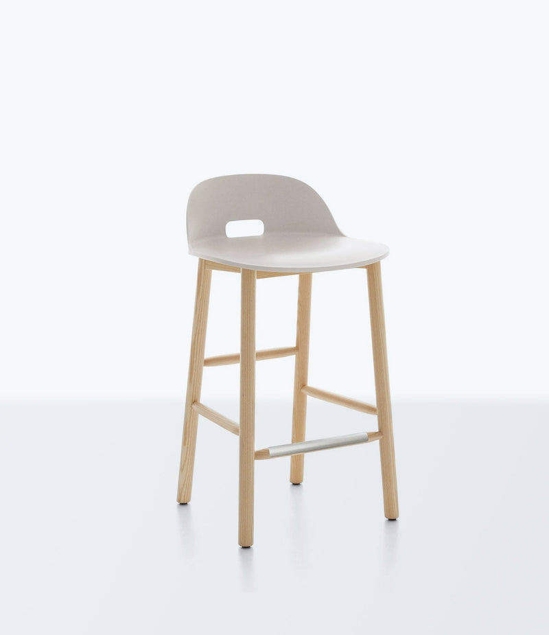 Alfi Recycled Low Back Counter Stool - Ash Stools Emeco 