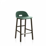 Alfi Recycled Low Back Counter Stool - Dark Ash Furniture Emeco Green 