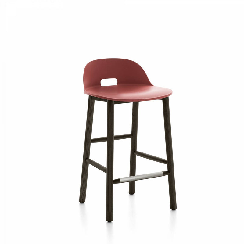 Alfi Recycled Low Back Counter Stool - Dark Ash Furniture Emeco Red 