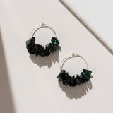 Alice Upcycled Hoop Earrings Earrings Giulia Letzi + META Jewelry Dark Green Sterling Silver 