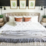 Amante Magis Diamond Turkish Towel / Throw Blanket - Light Gray Bedding and Bath Amante Marketplace 