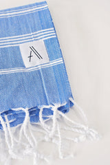 Amante Teleios Turkish Hand Towel - Blue Bedding and Bath Amante Marketplace 