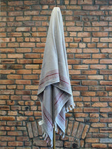 AnatoliCo Matia Handwoven Turkish Blanket / Scarf - Gray Throw Anatoli Co 