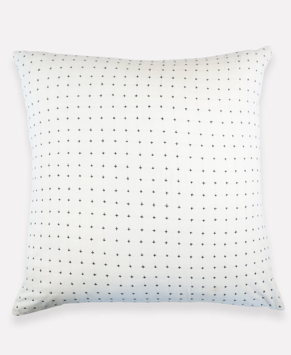 Anchal Project 26" Bone Cross-Stitch Embroidered Euro Sham Anchal Project Pillow Cover 