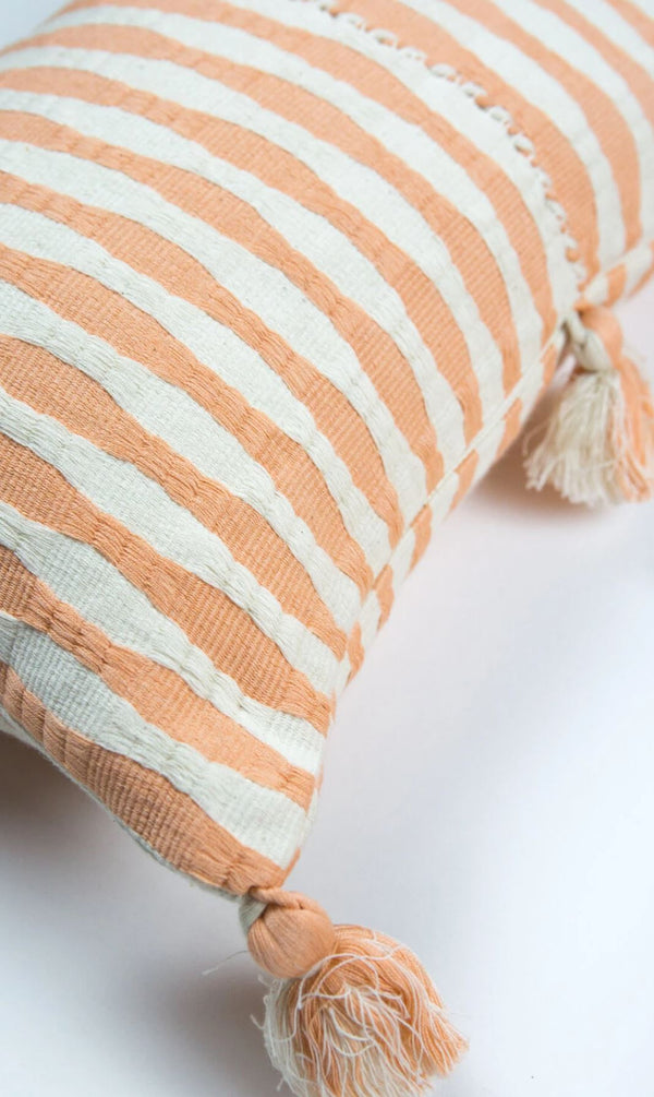 Archive New York Antigua Lumbar Pillow - Peach Striped Home Decor Archive New York 