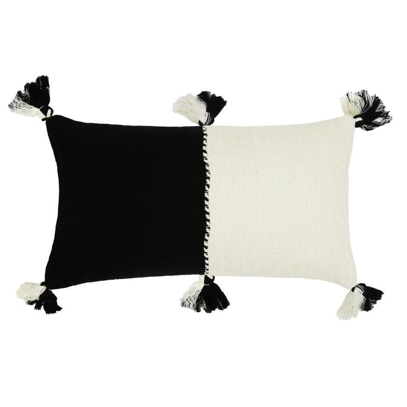 Archive New York Antigua Pillow - Black &amp; Natural White Colorblocked Archive New York