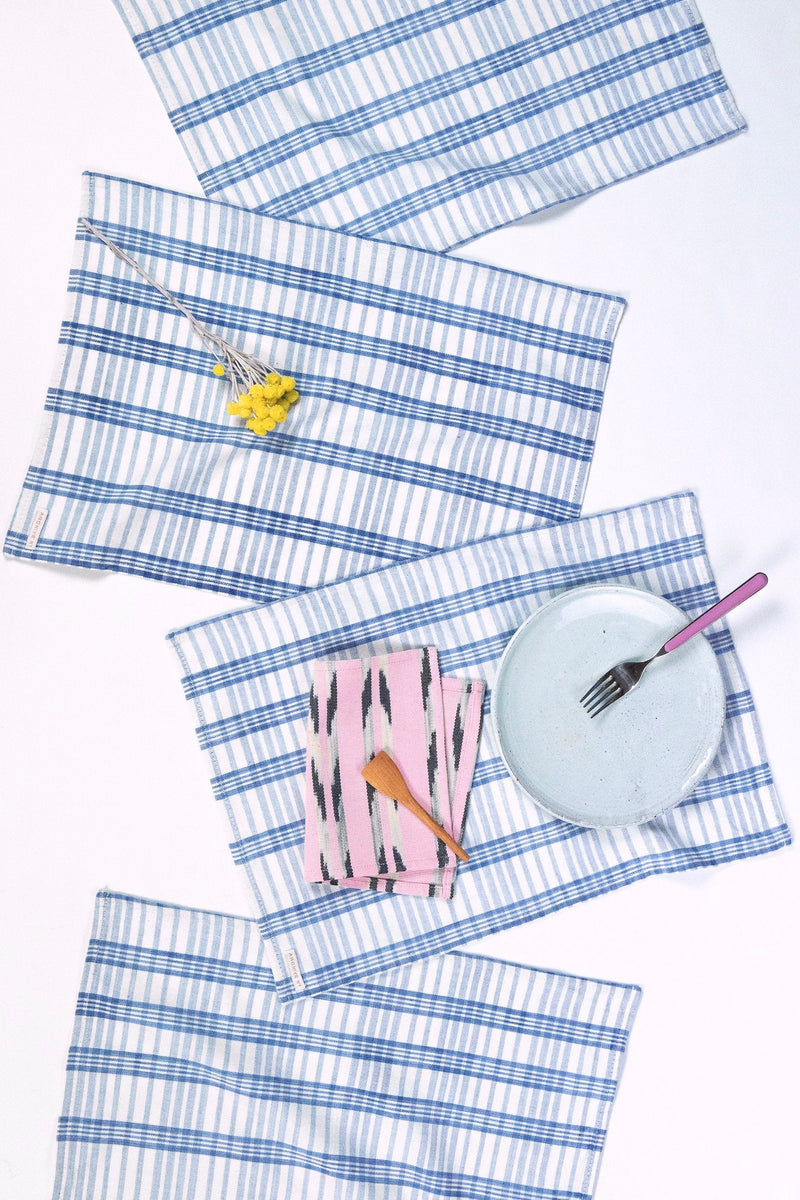 Archive New York Coco Plaid Placemat in Natural Indigo Archive New York 