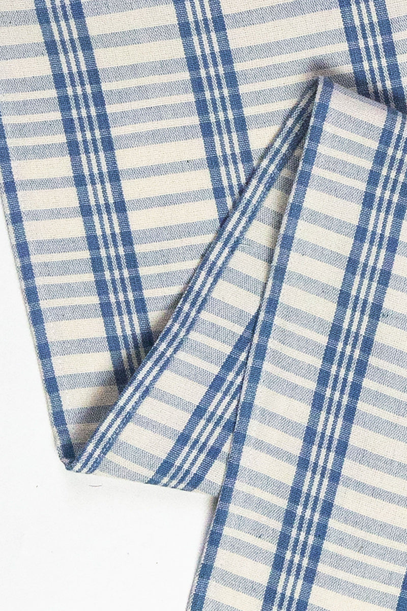 Archive New York Coco Plaid Table Runner in Natural Indigo Archive New York 