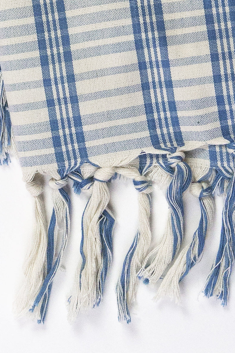 Archive New York Coco Plaid Towel in Natural Indigo Archive New York 