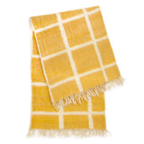 Archive New York Momos Grid Blanket-Rug - Natural White &amp; Yellow Gold Archive New York
