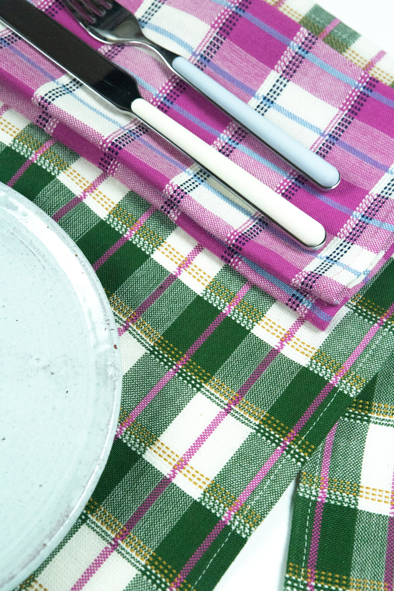 Archive New York San Andres Gingham Forest & White Placemat Archive New York 