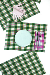 Archive New York San Andres Gingham Forest & White Placemat Archive New York 