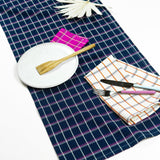 Archive New York San Lucas Plaid Navy Table Runner Kitchen Archive New York 