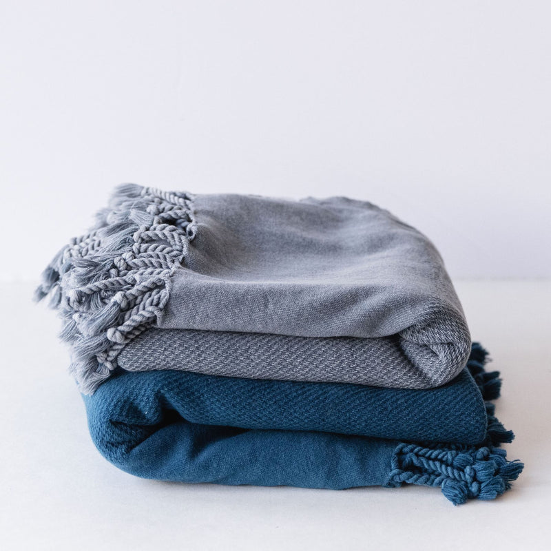 Arete Turkish Towel / Throw Blanket - Heather Gray Towels Amante Marketplace 