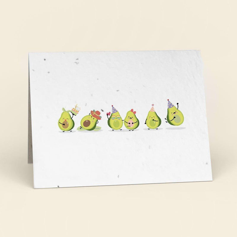 Avocado Birthday Party Plantable Cards - 10 pack Greeting Cards Cute Root 