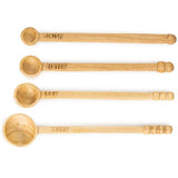Azizi Life Hand Carved Wooden Lela Long Handle Measuring Spoon Set MW Wooden Spoons Azizi Life 