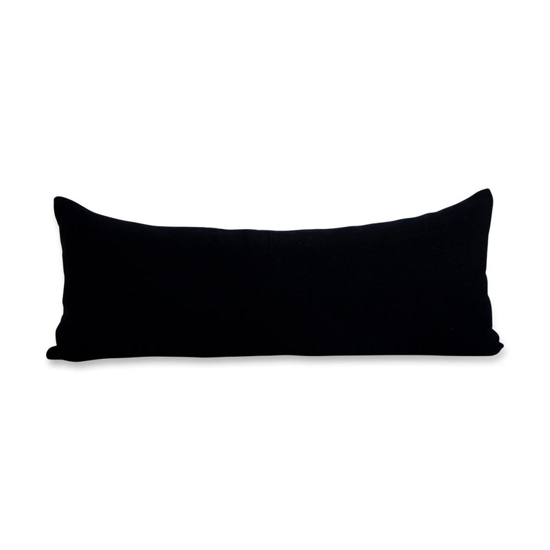 Azulina Home Carmen Lumbar Pillow Large - Black with Grey/Ivory Stripes Pillows Azulina Home 