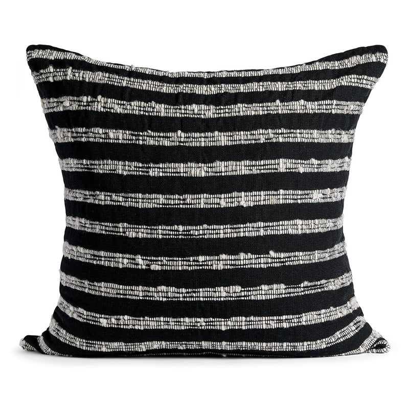 Azulina Home Cartagena Pillow - Black with Ivory Stripes Pillows Azulina Home 