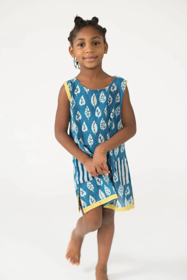 Baby Bold Leaf Dress Kids' + Baby Dresses Mirasa Design 6m Indigo 