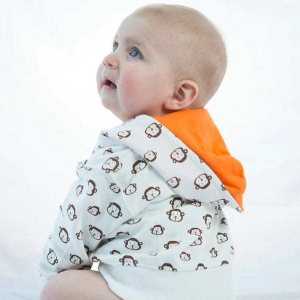 Baby Monkey Hoodie Kids' + Baby Tops Mirasa Design 3m Orange 