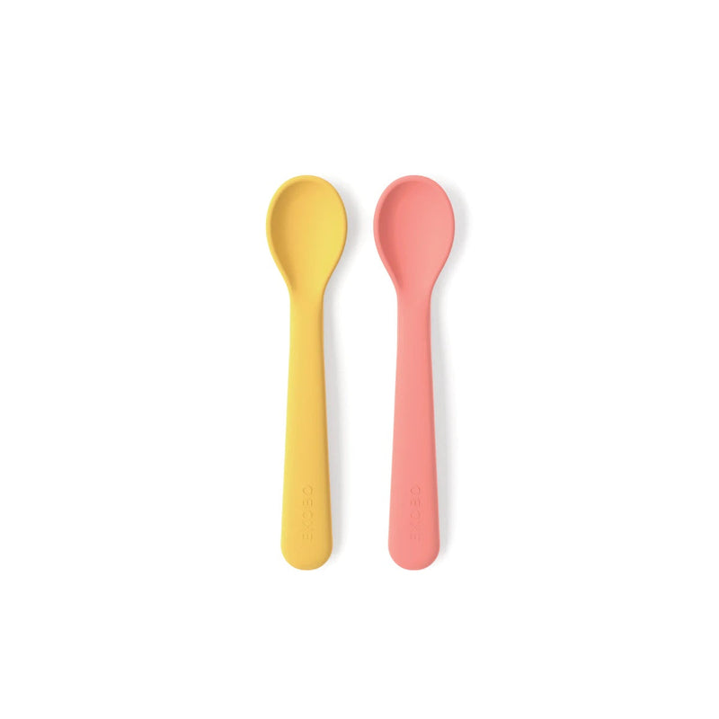 Baby Silicone Spoon Set Kids' Dining EKOBO Coral / Mimosa 