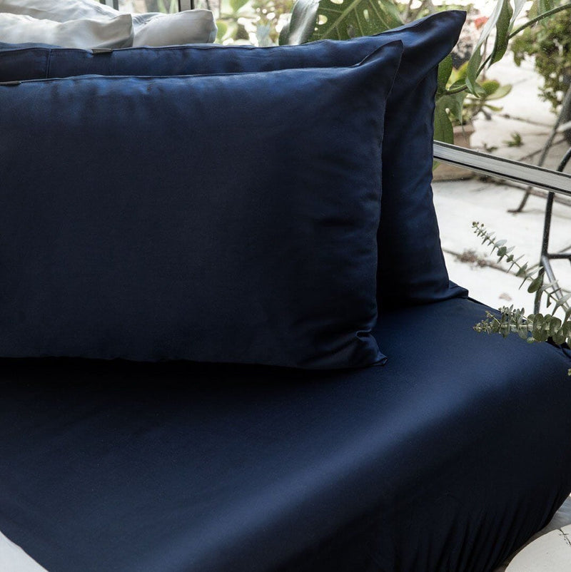 Bamboo Sateen Pillowcase Set Pillowcases Ettitude Standard Ocean Blue 