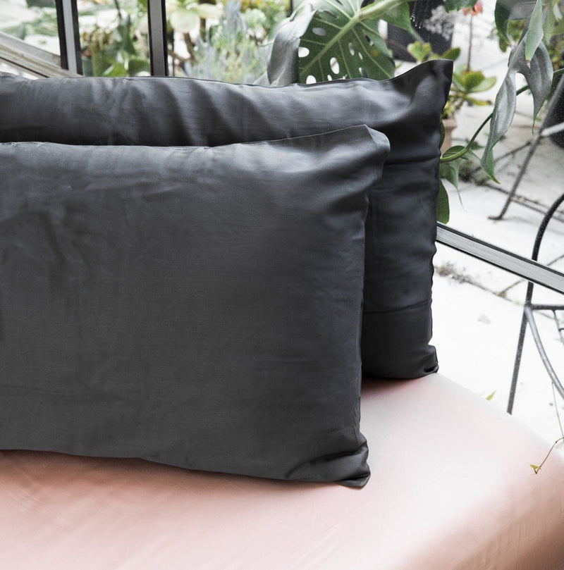 Bamboo Sateen Pillowcase Set Pillowcases Ettitude Standard Slate Gray 