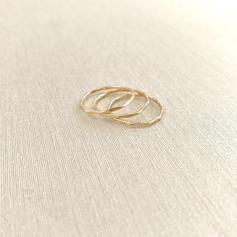 Be Light Recycled Gold Stacking Rings - Set Rings Sara Patino Jewelry 