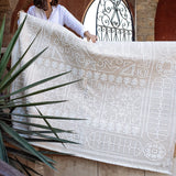 Beige Pendant Hand-knotted Wool Carpet Rug Kiliim 