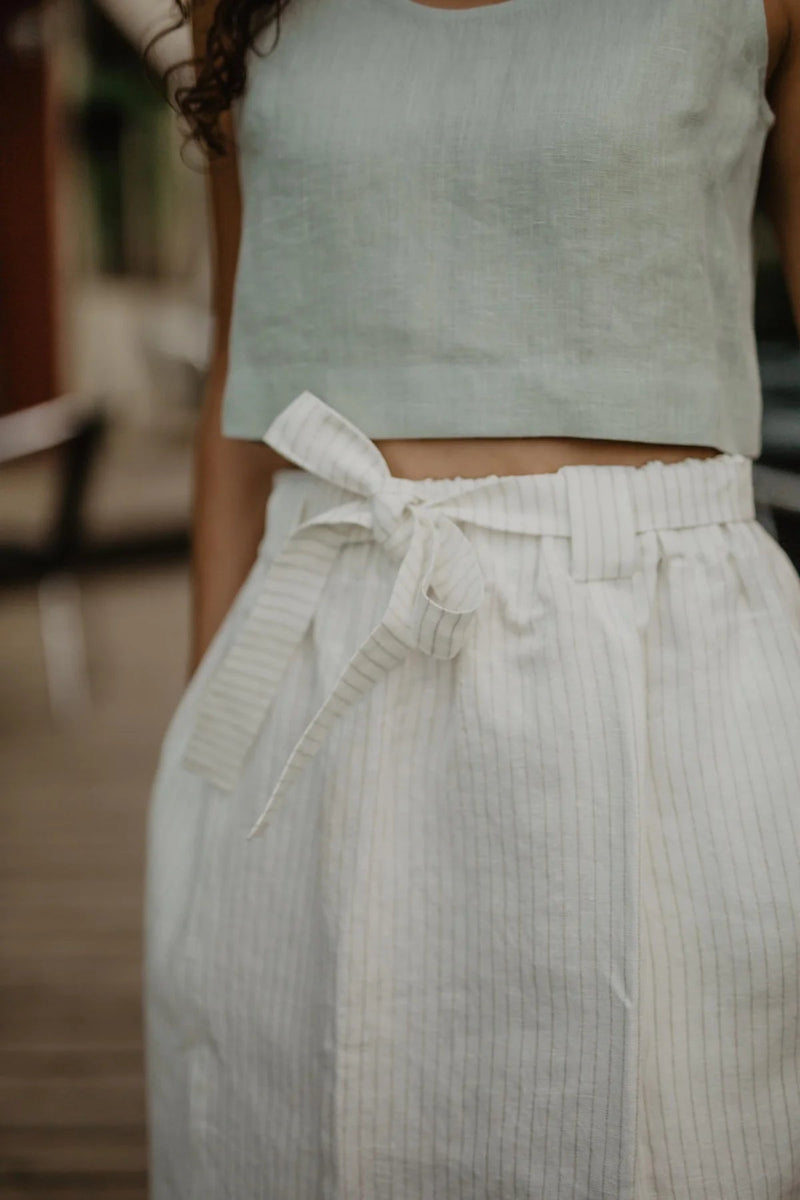 Bergen Mid-Length Linen Skirt Skirts AmourLinen 