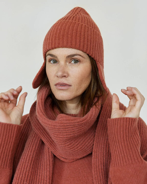 Beržas Recycled Wool Beanie Hats + Visors The Knotty Ones Terracotta 