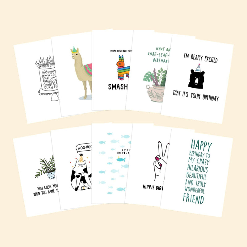Birthday Variety Plantable Cards - 10 Pack Greeting Cards Cute Root 