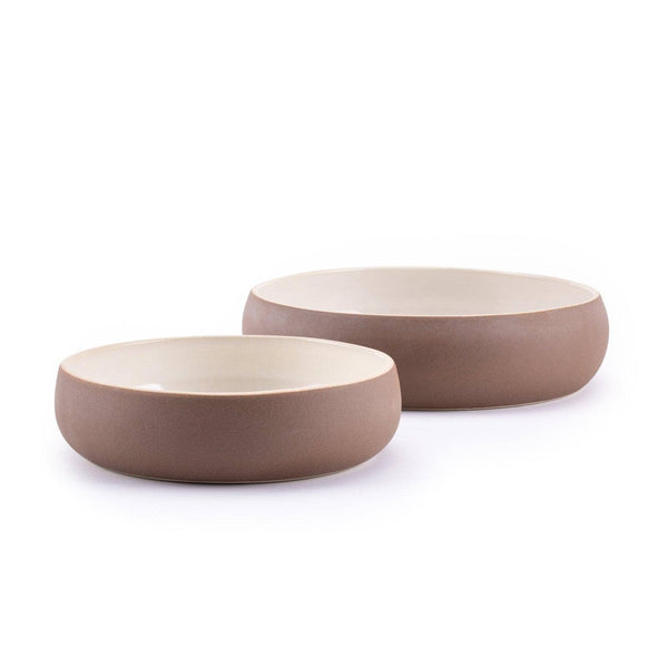 Bistro Recycled Ironstone Curve Bowl Set Bowls Nugu Home Earth / Ivory 