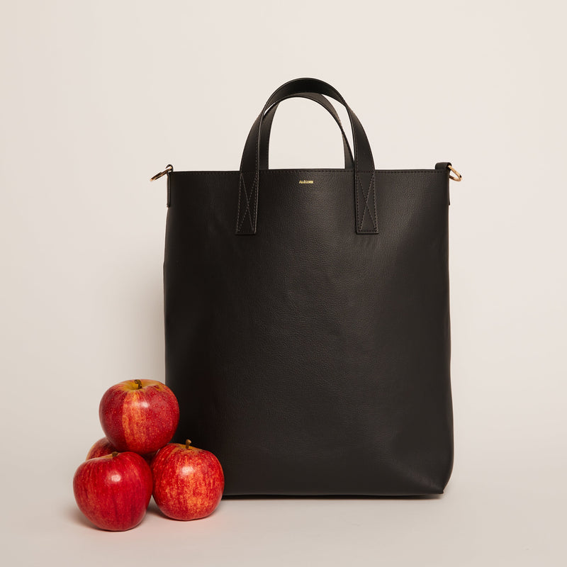 Black Gala Apple Leather Tote II Tote Bags Allégorie 