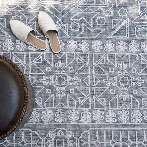 Blue Pendant Hand-knotted Wool Carpet Rug Kiliim 