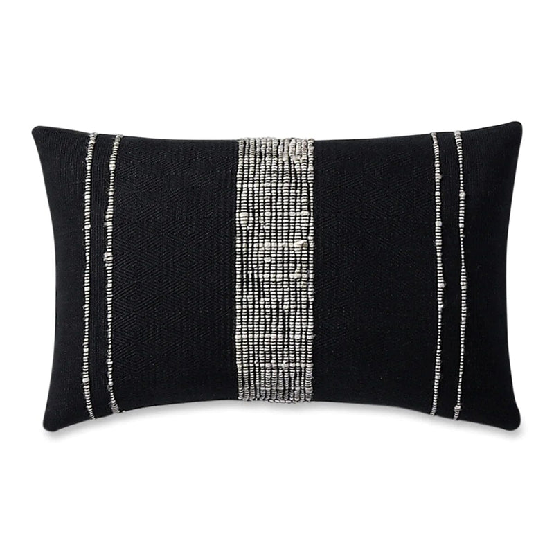 Bogota Lumbar Pillow Lumbar Pillows Azulina Home Black / Ivory Stripes Cover Only Small
