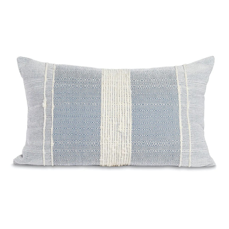 Bogota Lumbar Pillow Lumbar Pillows Azulina Home Blue / Ivory Stripes Small Cover Only