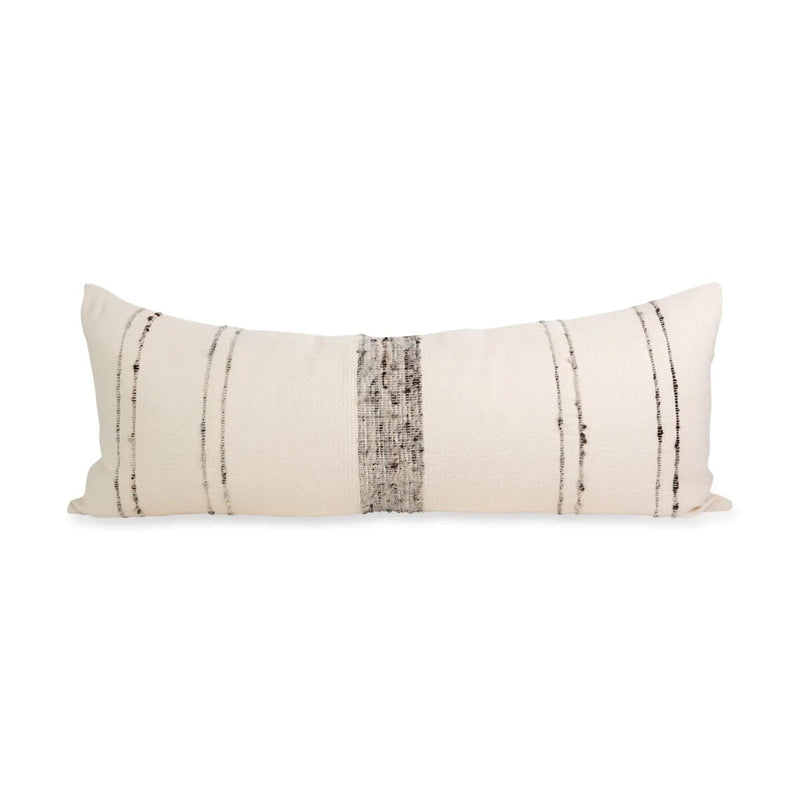 Bogota Lumbar Pillow Lumbar Pillows Azulina Home Ivory / Gray Stripes Large Cover Only