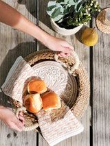 Bread Warmer + Basket with Tea Towel - Bird Round Serving Trays + Boards Korissa 