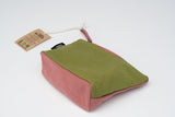 Canvas Honua Pouch Cosmetic Bag Pouches Terra Thread Marsala Red and Olive Green 